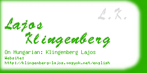 lajos klingenberg business card